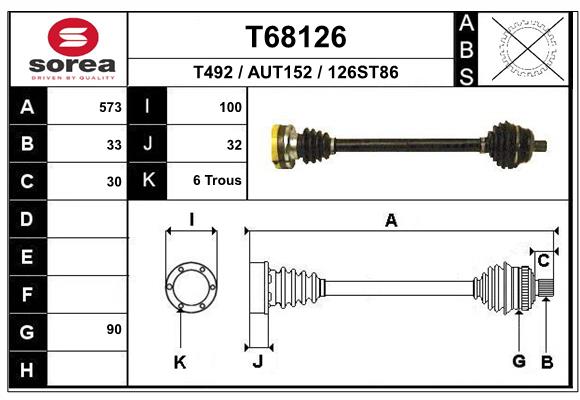 Приводной вал EAI T68126