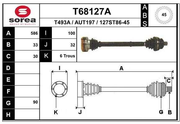 Приводной вал EAI T68127A