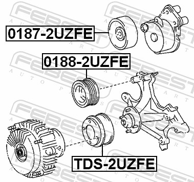 Ременной шкив водяной насос FEBEST TDS-2UZFE