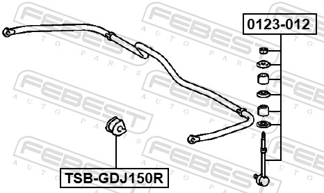 Опора стабилизатор FEBEST TSB-GDJ150R