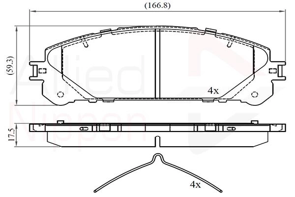 Комплект тормозных колодок дисковый тормоз anl braking ALLIED NIPPON ADB02267