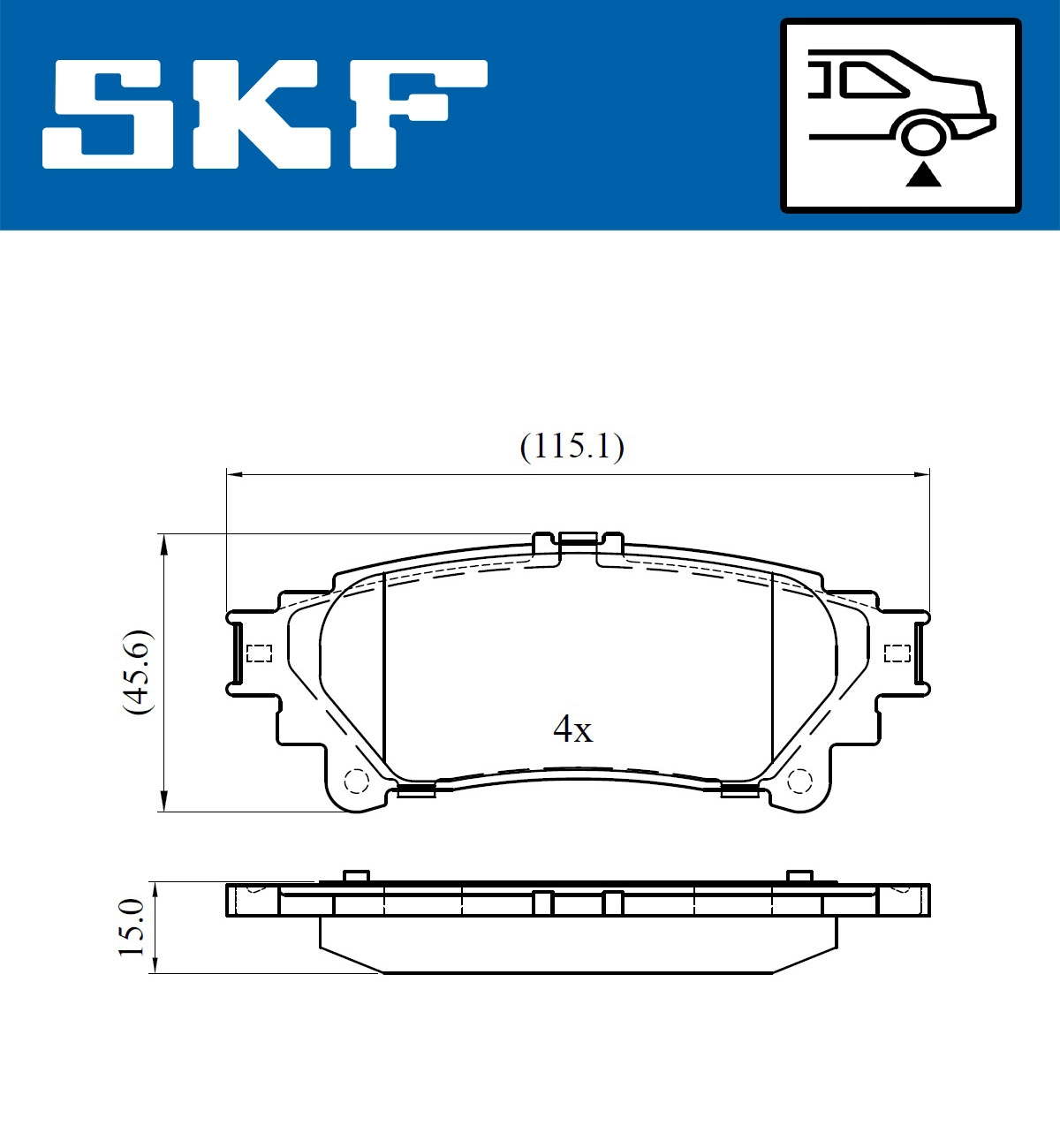 Комплект тормозных колодок дисковый тормоз SKF VKBP 90604