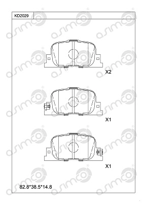 Комплект тормозных колодок дисковый тормоз ASIMCO KD2029