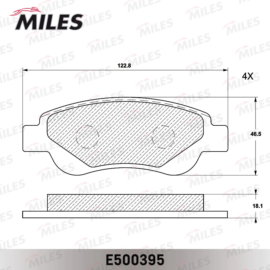 Комплект тормозных колодок дисковый тормоз MILES E500395
