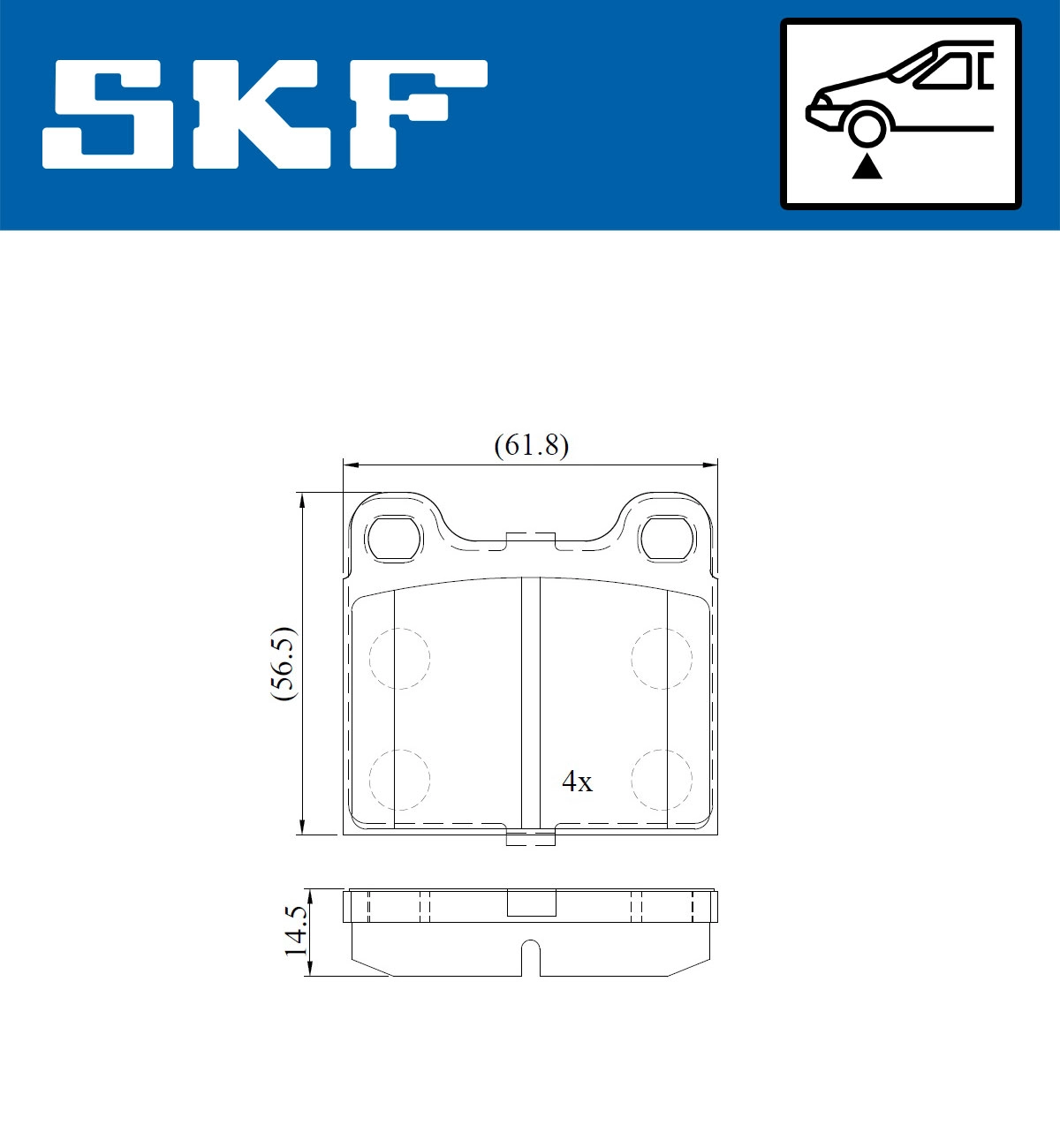 Комплект тормозных колодок дисковый тормоз SKF VKBP 80248