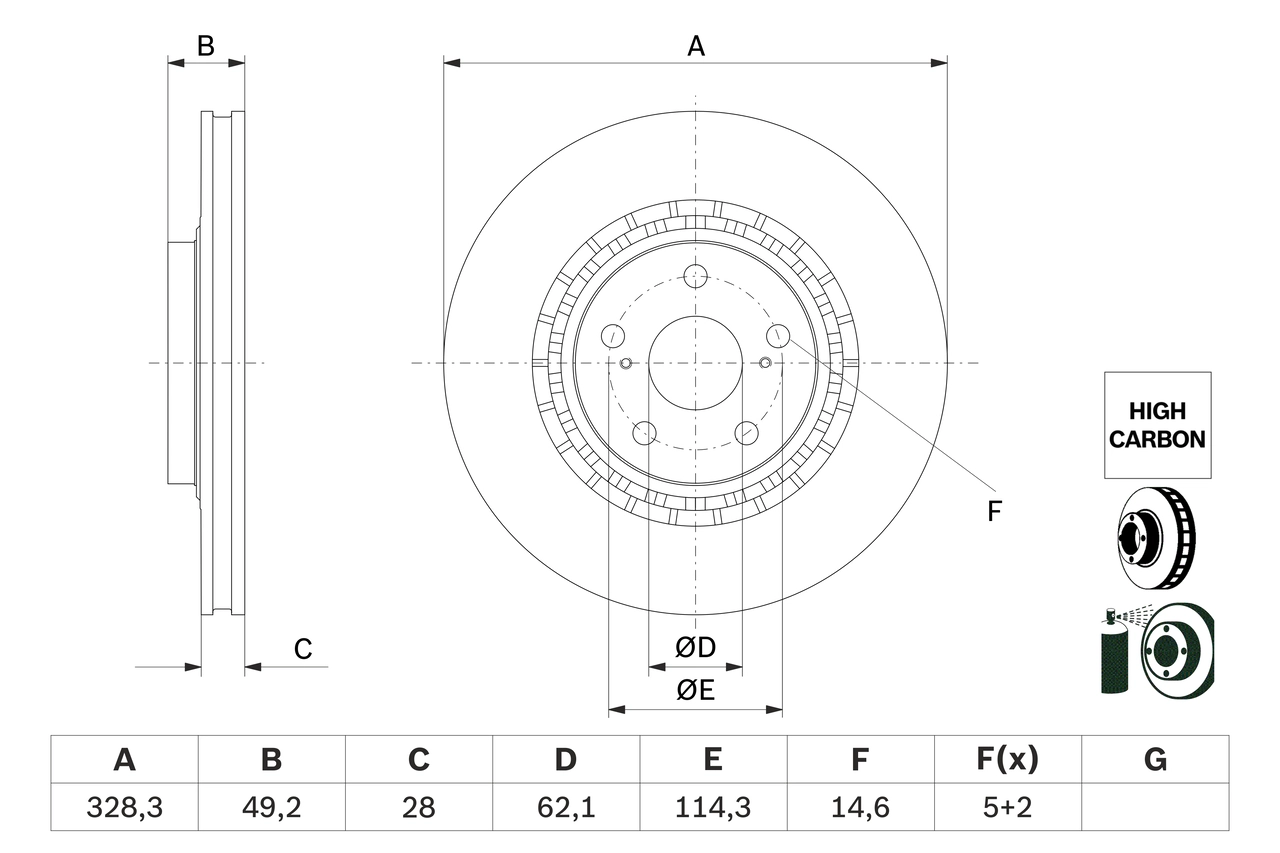 Тормозной диск BOSCH 0 986 479 G63