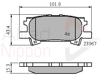 Комплект тормозных колодок дисковый тормоз anl braking ALLIED NIPPON ADB01279