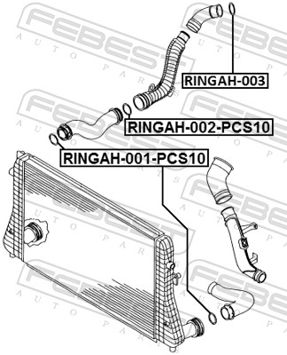 Уплотнительное кольцо трубка нагнетаемого воздуха FEBEST RINGAH-001-PCS10