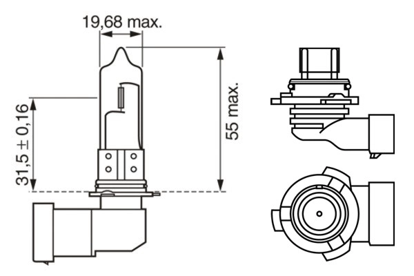 Лампа накаливания фара дальнего света plus 120 gigalight bl BOSCH 1 987 301 132