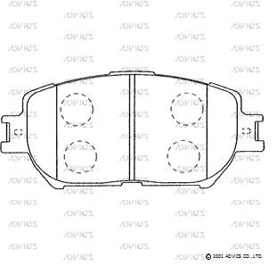 Комплект тормозных колодок дисковый тормоз ADVICS A1N073