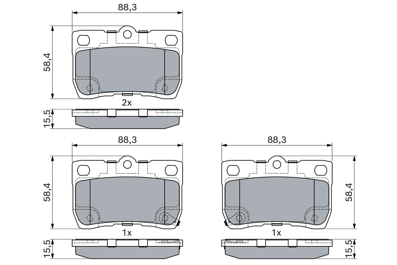 Комплект тормозных колодок дисковый тормоз BOSCH 0 986 494 891