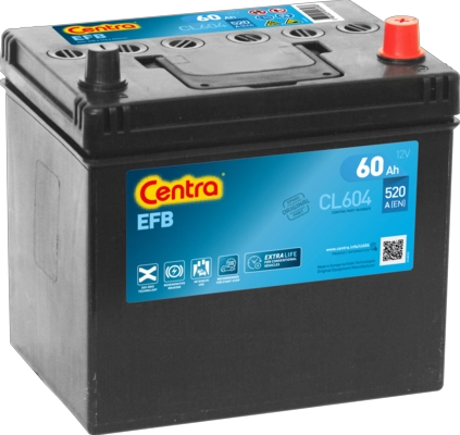Стартерная аккумуляторная батарея centra efb CENTRA CL604