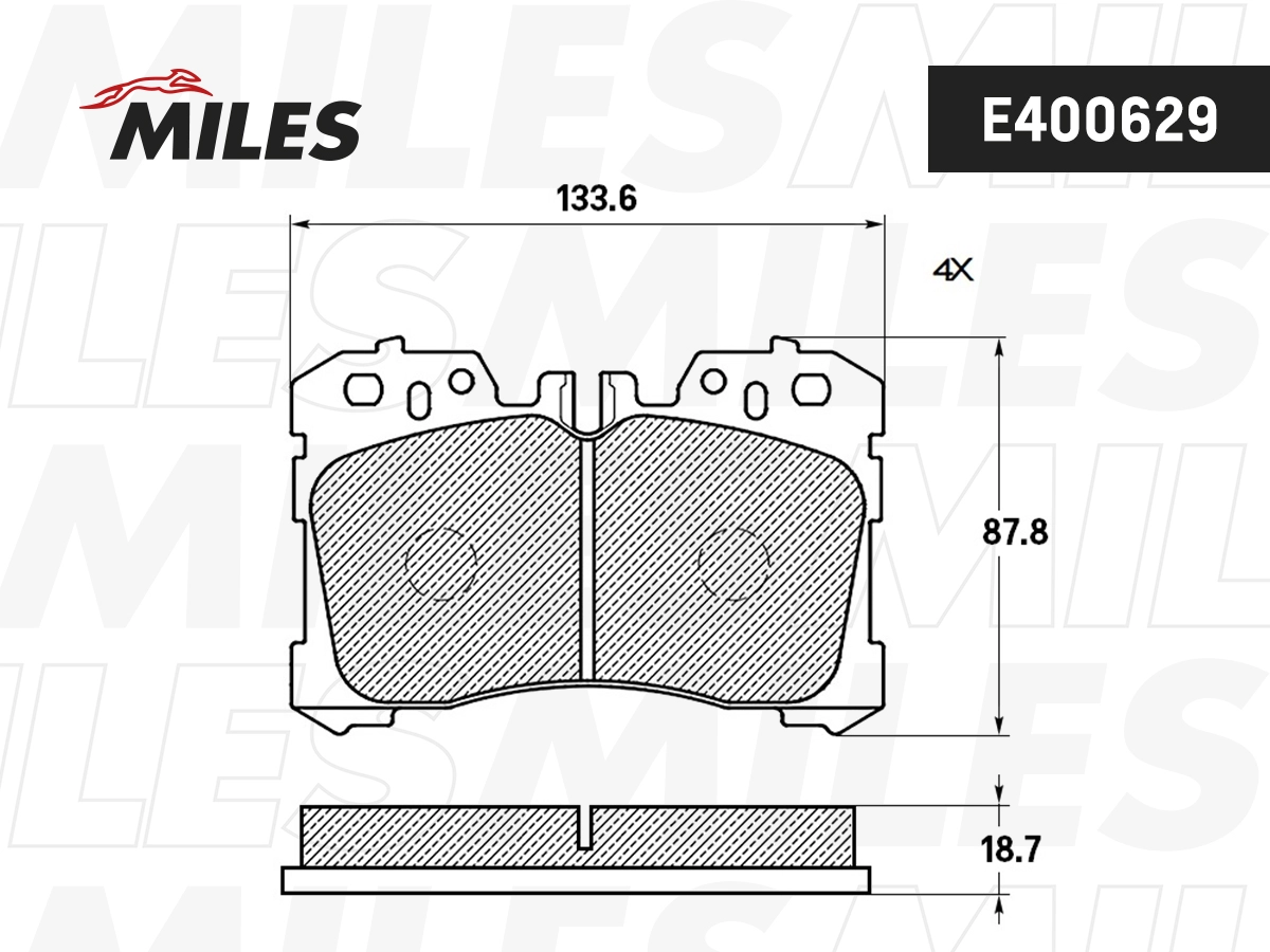 Комплект тормозных колодок дисковый тормоз MILES E400629
