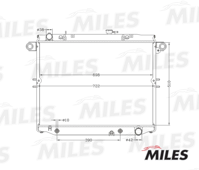 Радиатор охлаждение двигателя MILES ACRB061