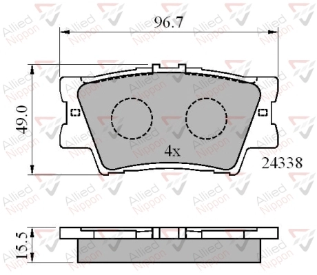 Комплект тормозных колодок дисковый тормоз anl braking ALLIED NIPPON ADB01581