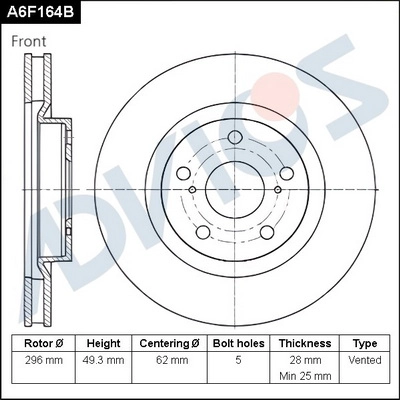 Тормозной диск ADVICS A6F164B