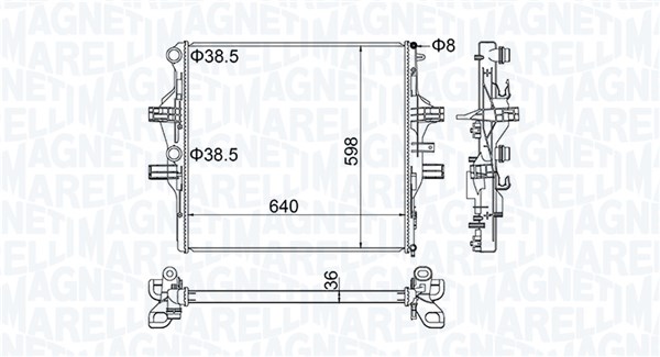 Радиатор охлаждение двигателя MAGNETI MARELLI 350213204700