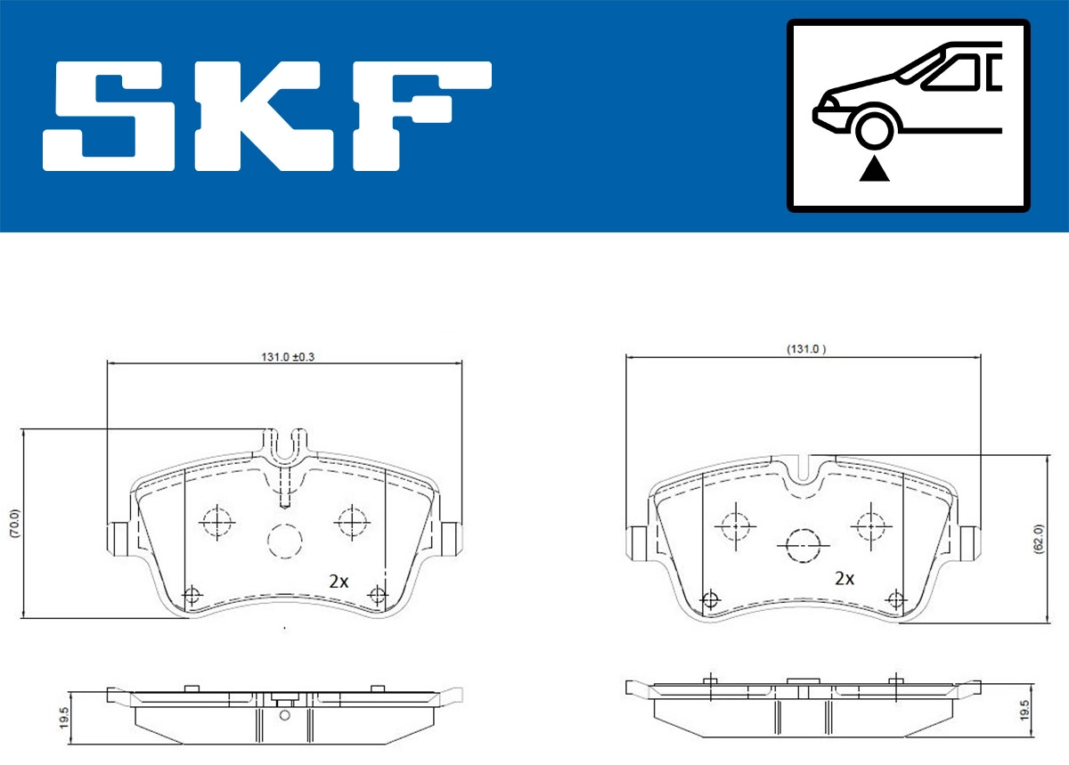 Комплект тормозных колодок дисковый тормоз SKF VKBP 80081