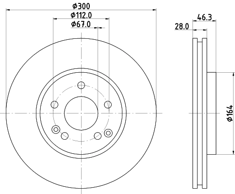 Тормозной диск pro HELLA/BEHR/PAGID 8DD 355 107-501