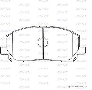 Комплект тормозных колодок дисковый тормоз ADVICS SN884