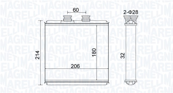 Теплообменник отопление салона MAGNETI MARELLI 350218510000