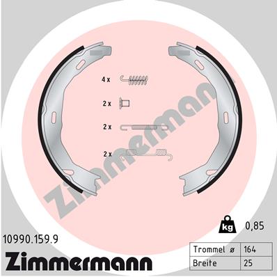 Комплект тормозных колодок стояночная тормозная система ZIMMERMANN 10990.159.9
