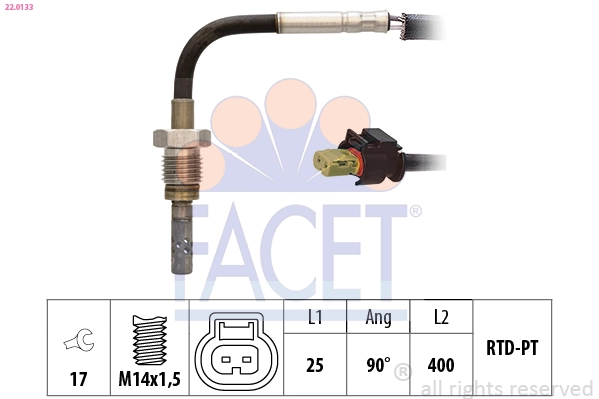 Датчик температура выхлопных газов made in italy - oe equivalent FACET 22.0133