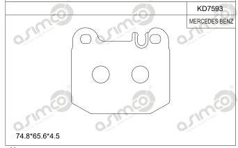 Комплект тормозных колодок дисковый тормоз ASIMCO KD7593