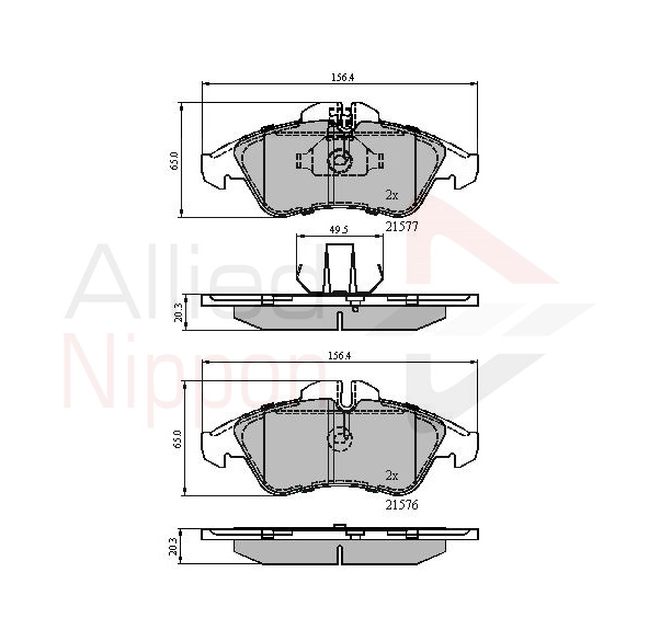 Комплект тормозных колодок дисковый тормоз anl braking ALLIED NIPPON ADB0212