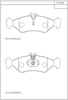 Комплект тормозных колодок дисковый тормоз ASIMCO KD7028