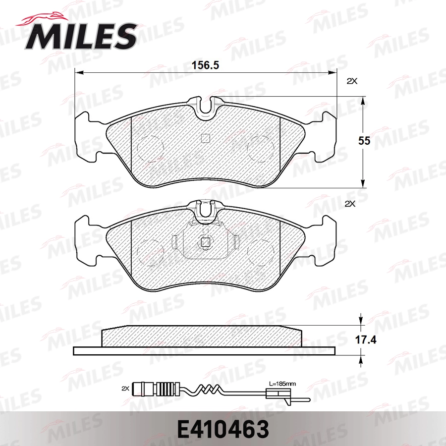 Комплект тормозных колодок дисковый тормоз MILES E410463