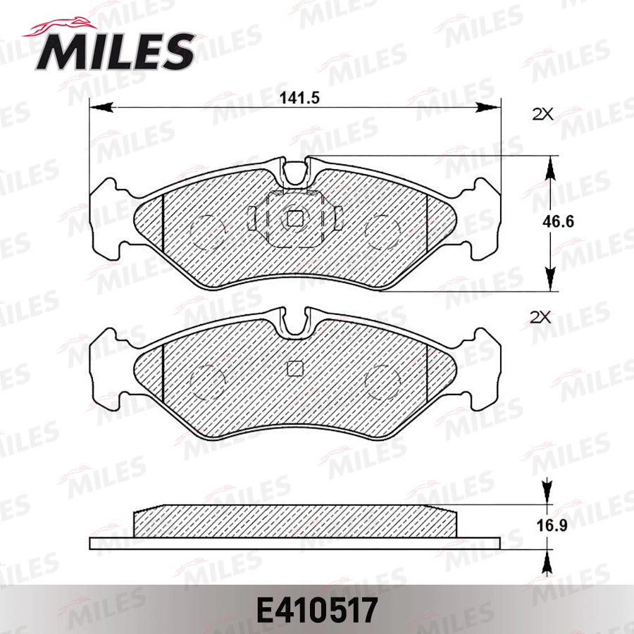 Комплект тормозных колодок дисковый тормоз MILES E410517