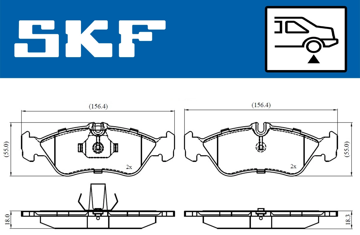 Комплект тормозных колодок дисковый тормоз SKF VKBP 90362
