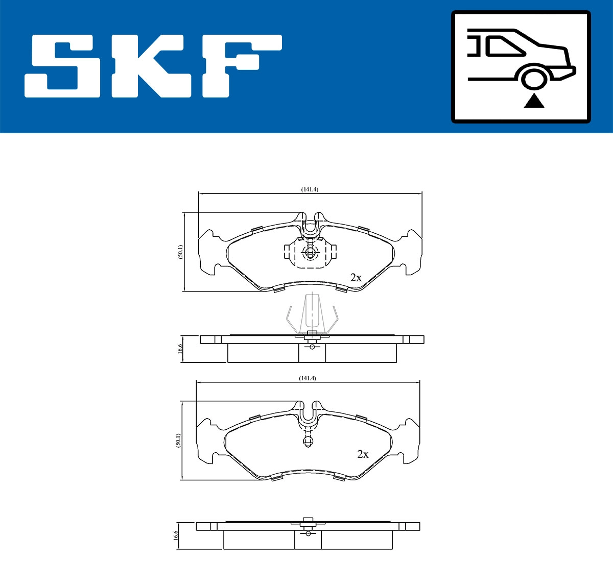 Комплект тормозных колодок дисковый тормоз SKF VKBP 90485