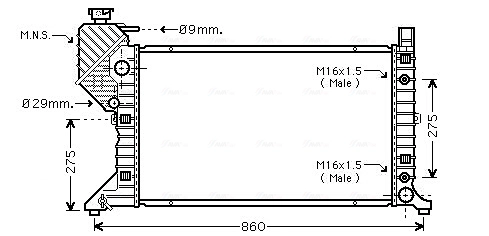 Радиатор охлаждение двигателя AVA QUALITY COOLING MSA2343