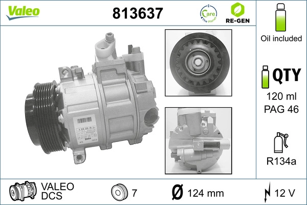 Компрессор кондиционер valeo re-gen remanufactured VALEO 813637