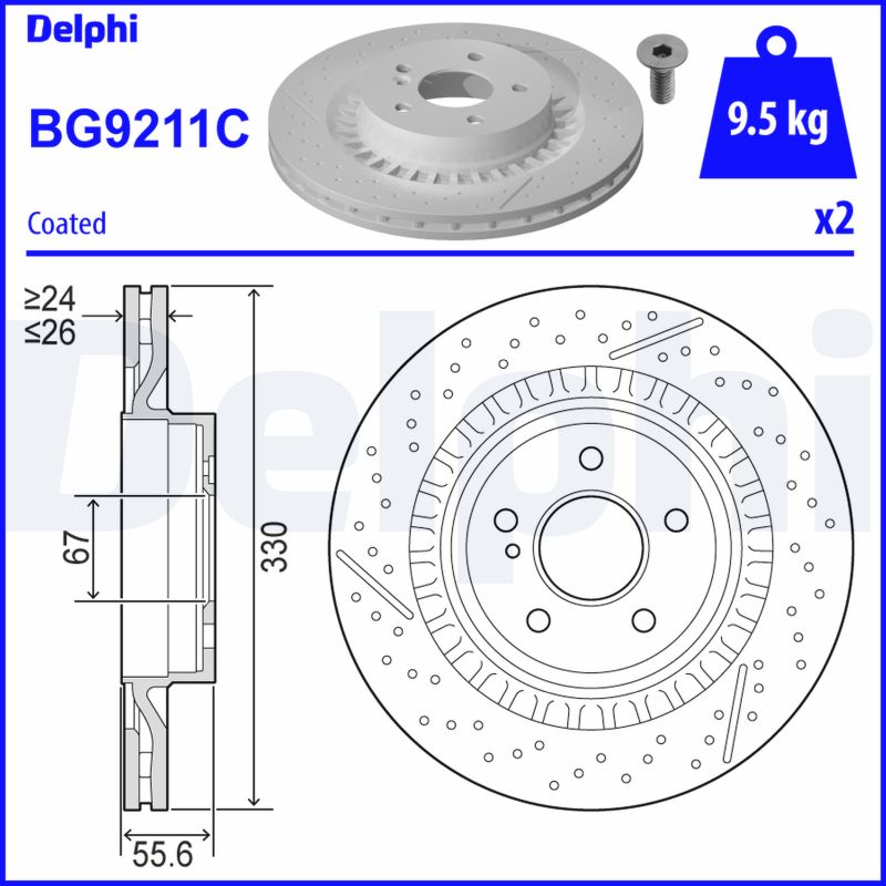 Тормозной диск DELPHI BG9211C