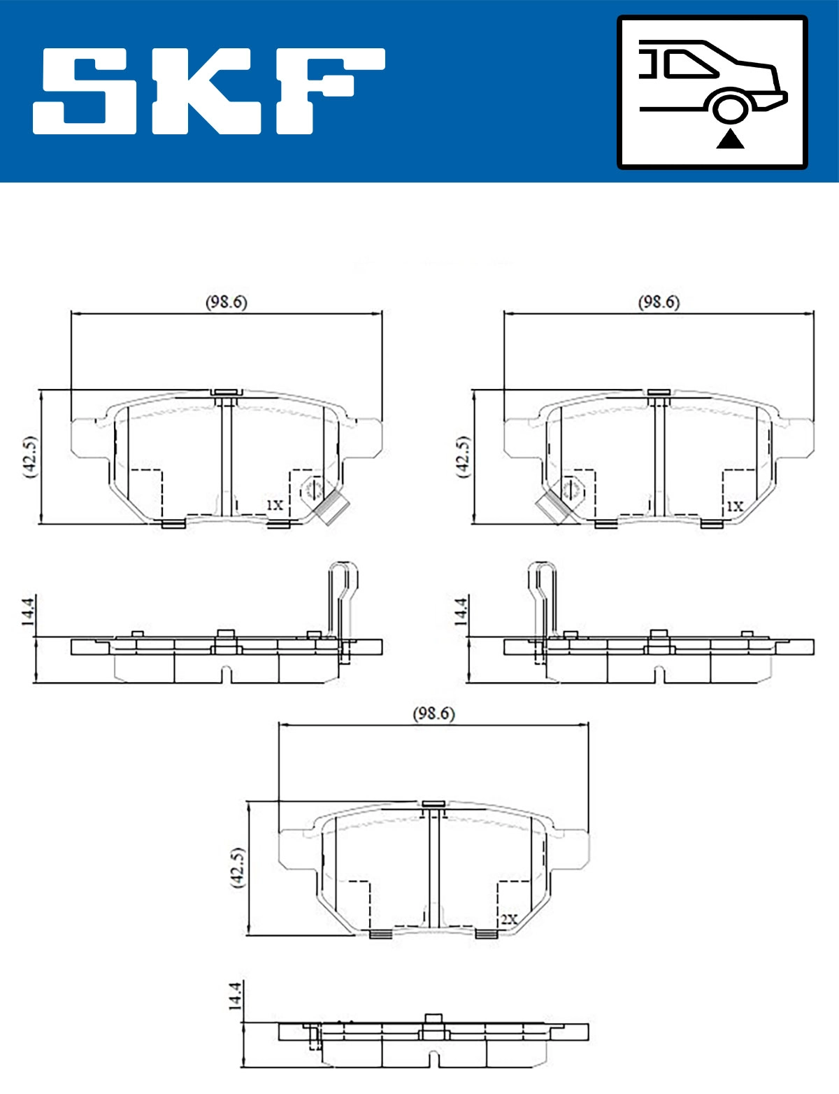 Комплект тормозных колодок дисковый тормоз SKF VKBP 90282 A