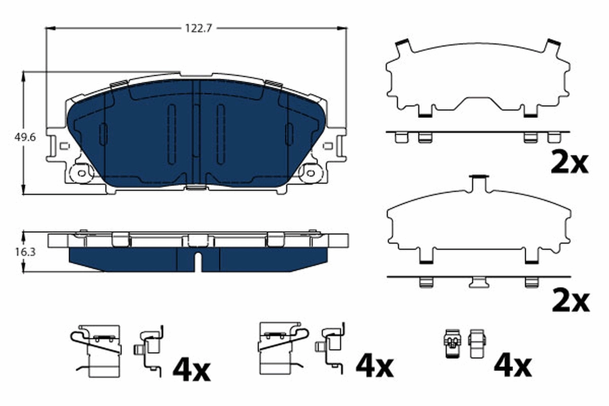 Комплект тормозных колодок дисковый тормоз electric blue TRW GDB4173BTE