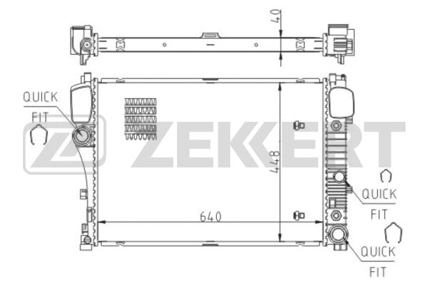 Радиатор охлаждение двигателя ZEKKERT MK-1054