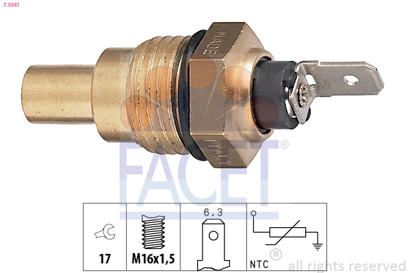 Датчик температура охлаждающей жидкости made in italy - oe equivalent FACET 7.3041