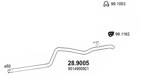 Труба выхлопного газа ASSO 28.9005