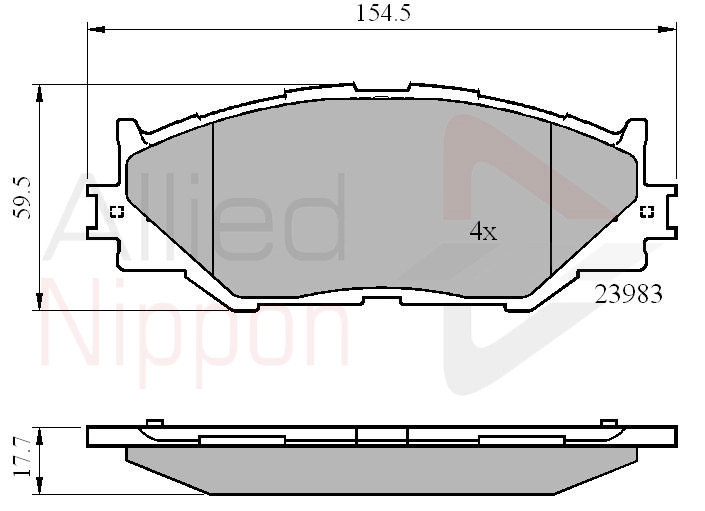 Комплект тормозных колодок дисковый тормоз anl braking ALLIED NIPPON ADB01632