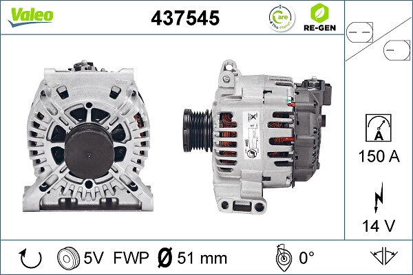 Генератор valeo re-gen remanufactured VALEO 437545