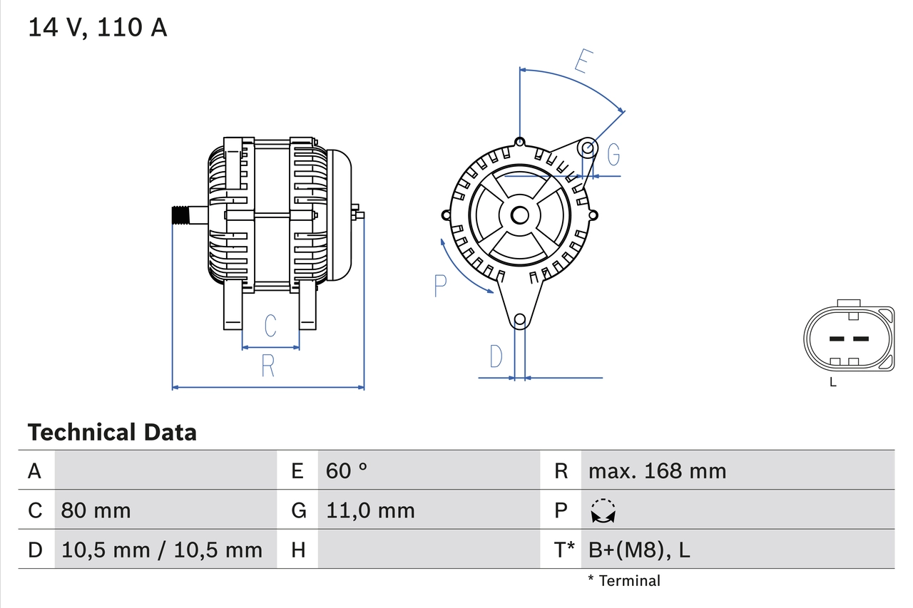 Генератор BOSCH 0 986 080 060