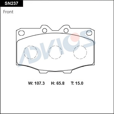 Комплект тормозных колодок дисковый тормоз ADVICS SN237