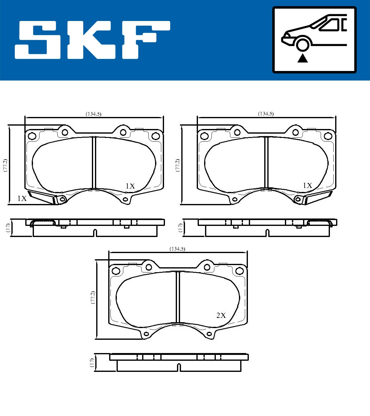 Комплект тормозных колодок дисковый тормоз SKF VKBP 80135 A