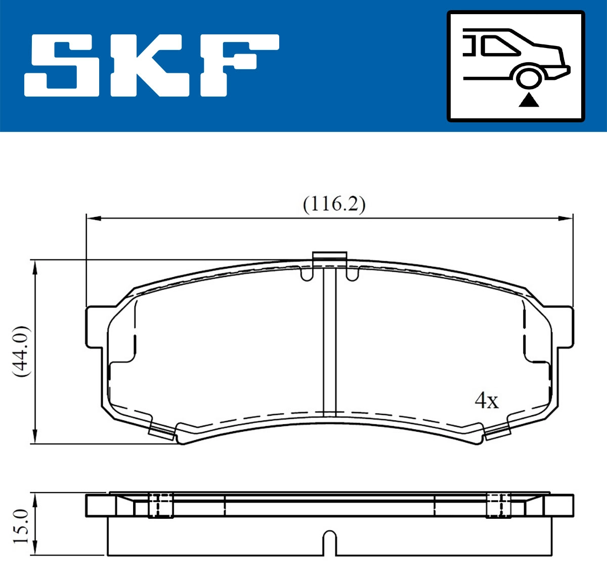 Комплект тормозных колодок дисковый тормоз SKF VKBP 90136