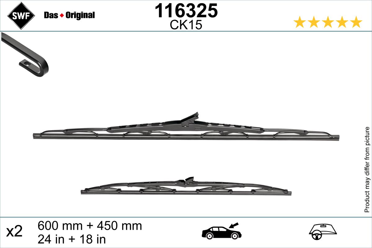 Щетка стеклоочистителя das original set SWF 116325