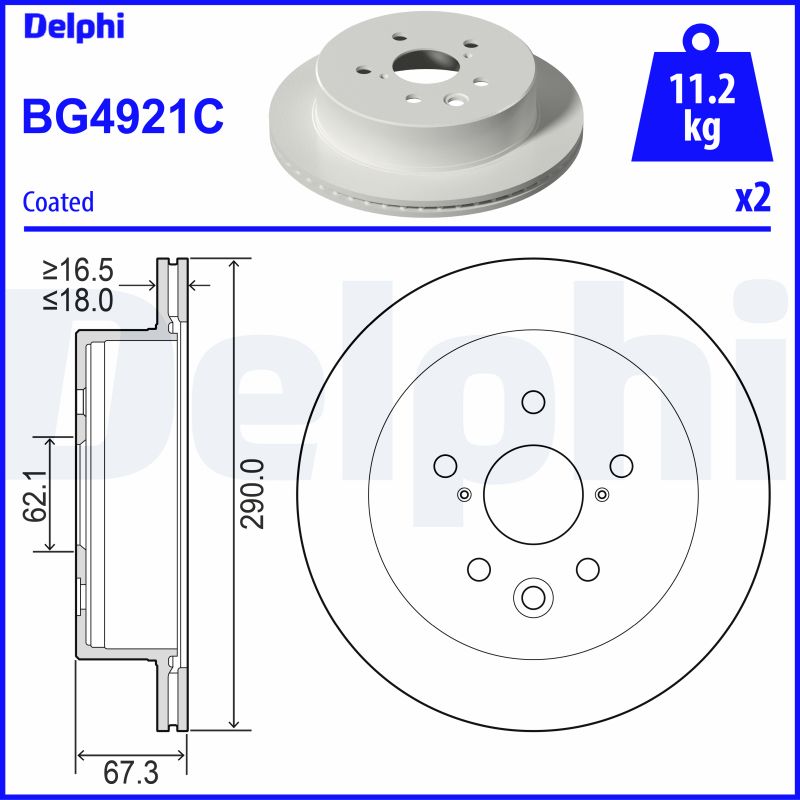 Тормозной диск DELPHI BG4921C